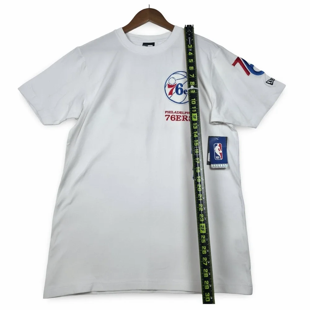 New Era Philadelphia 76ers Shirt Men Medium NWT City of Brotherly Love White NBA